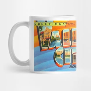 Greetings from Valley City, North Dakota - Vintage Large Letter Postcard Mug